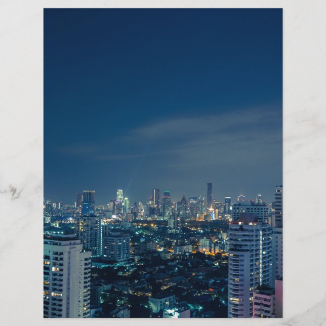 Bangkok skyline på nattpanorama (Framsida)