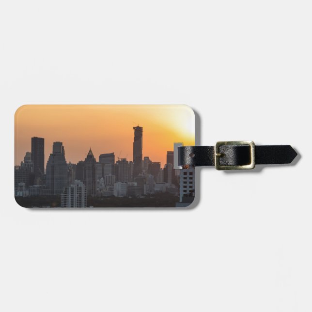 Bangkok Skyline sunset panorama - bakgrund Bagagebricka (Horisontell Framsida)