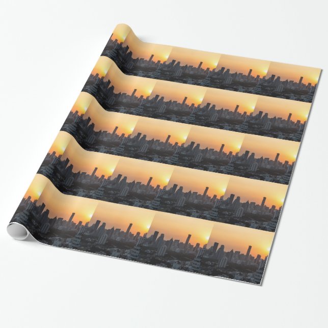 Bangkok Skyline sunset panorama - bakgrund Presentpapper (Utrullad)