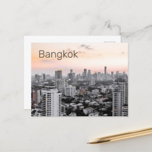 Bangkok Skyline Sunset Panorama BKK Thailand Helg Vykort