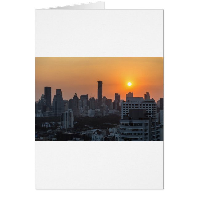 Bangkok Skyline sunset panorama Hälsningskort (Framsidan)