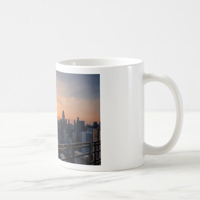 Bangkok Skyline sunset panorama Kaffemugg (Höger)