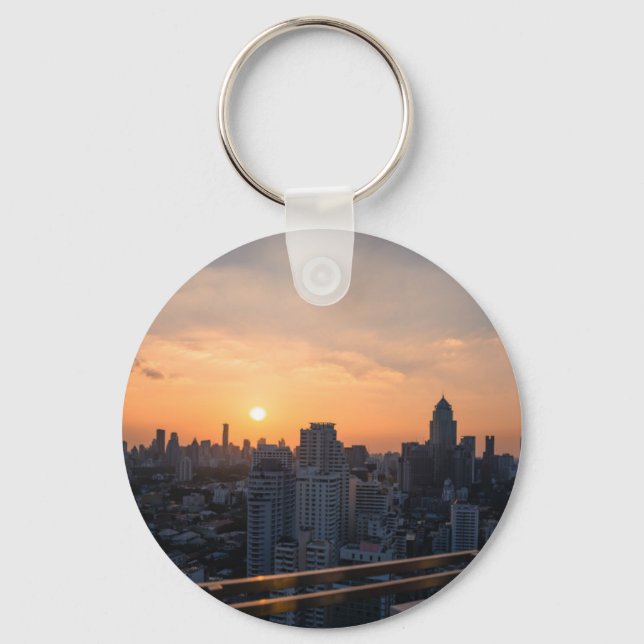 Bangkok Skyline sunset panorama Nyckelring (Framsida)