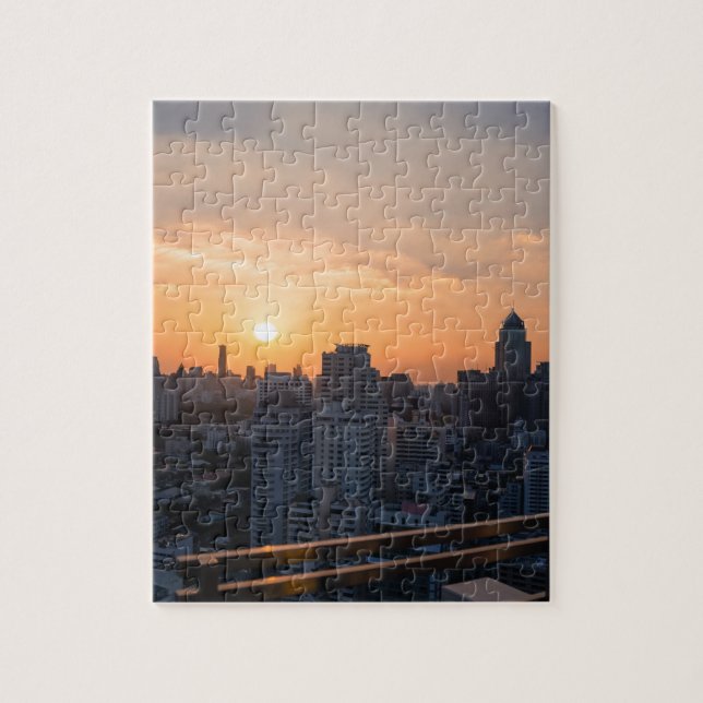 Bangkok Skyline sunset panorama Pussel (Vertikal)