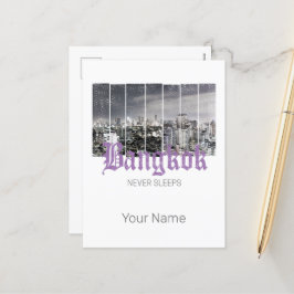 Bangkok Skyline Vintage BKK Retro Thailand Design Helg Vykort