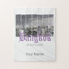 Bangkok Skyline Vintage BKK Retro Thailand Design Pussel