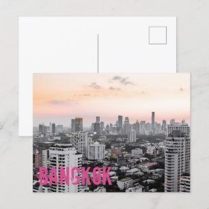Bangkok sukhumvit skyline sunset bra art-gåva helg vykort
