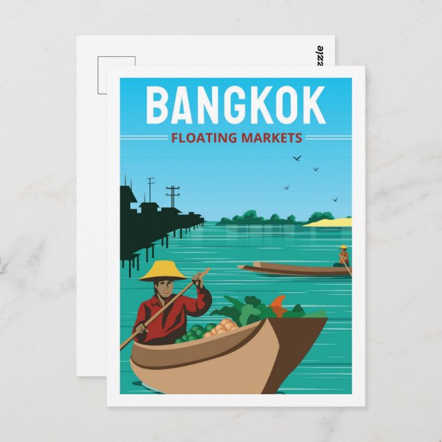 Bangkok Thailand Berömd Travel Ställe Illustration Vykort (Fram/baksida)