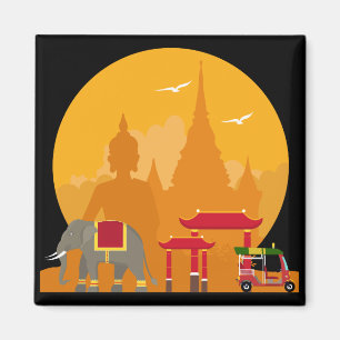 Bangkok Thailand Budda Elefant Tuk Tuk - gåvaidé Magnet