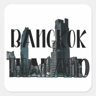 Bangkok Thailand - City, Travel, Thai Fyrkantigt Klistermärke