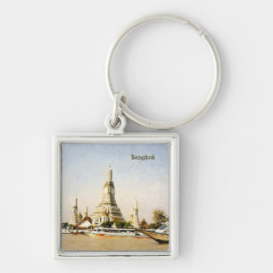 Bangkok, Thailand Fyrkantig Silverfärgad Nyckelring