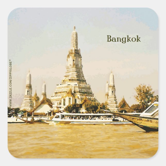 Bangkok, Thailand Fyrkantigt Klistermärke (Framsida)