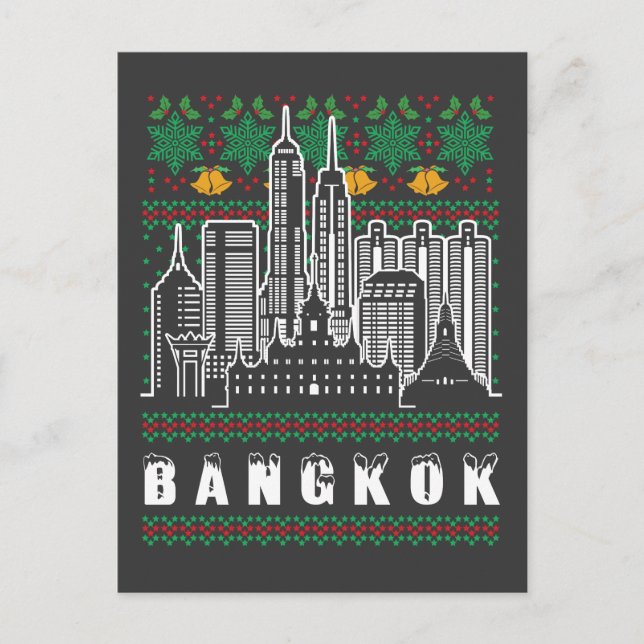 Bangkok Thailand God jul Vykort (Framsida)