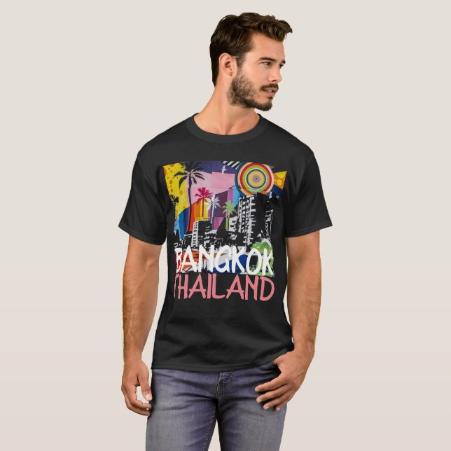 Bangkok Thailand, grafittiväggmålning T Shirt (Hel framsida)