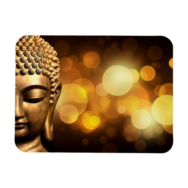 Bangkok, Thailand| Guld Buddha Magnet (Horisontell)