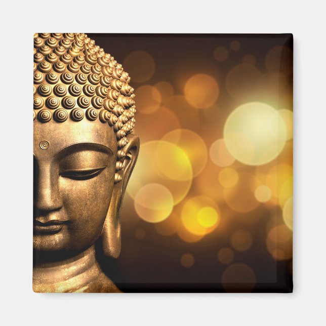 Bangkok, Thailand| Guld Buddha Magnet (Framsidan)