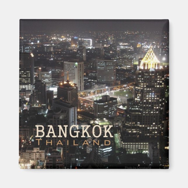 Bangkok Thailand Natt Travel Souvenir Magnet (Framsidan)