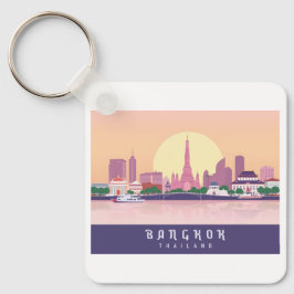 Bangkok Thailand Pastel Travel Design Nyckelring