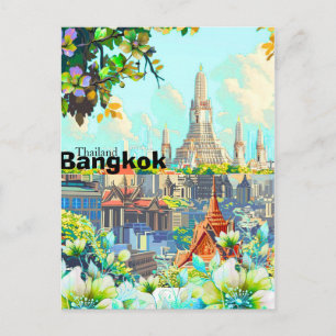 Bangkok Thailand Resepostkort, Resa Konst vykort