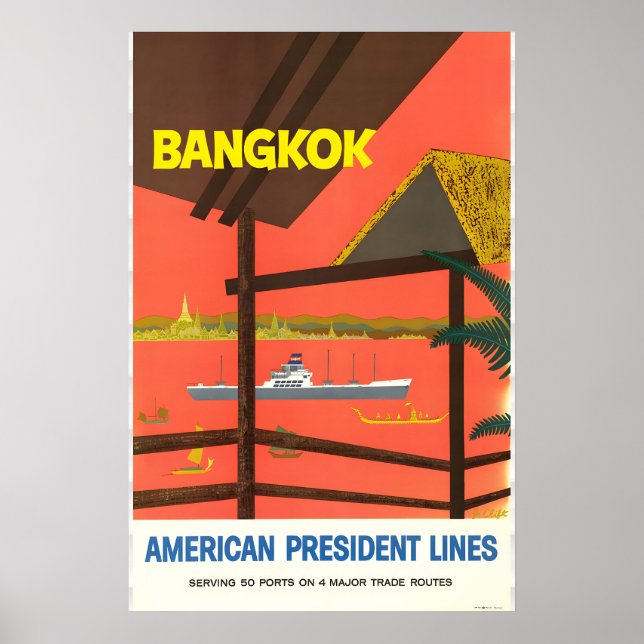 Bangkok Thailand Resoreraffisch Poster (Framsidan)