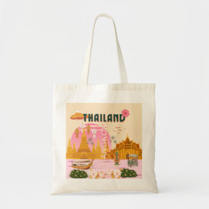 Bangkok Thailand Retro Vintage Resemål Tygkasse