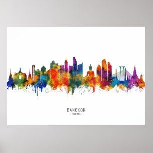 Bangkok Thailand Siluett Poster