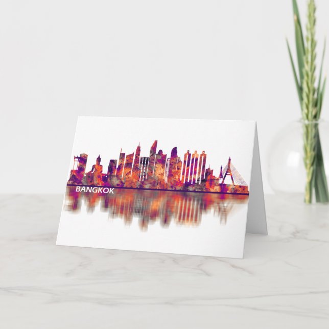 Bangkok Thailand Skyline Helgkort (Framsida)