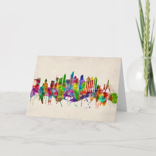 Bangkok Thailand Skyline Helgkort (Framsida)