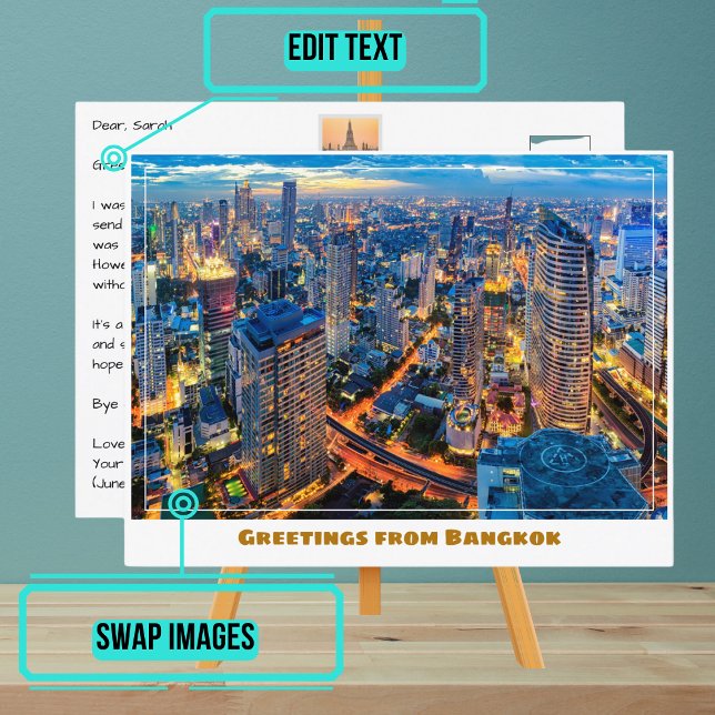 Bangkok Thailand Skyline Modern Vykort (Please enjoy our postcards and see the others in the collection.)