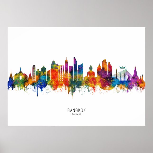 Bangkok Thailand Skyline Poster (Framsidan)
