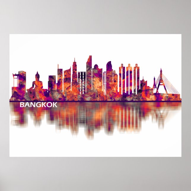 Bangkok Thailand Skyline Poster (Framsidan)