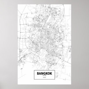 Bangkok, Thailand (svart på vitt) Poster