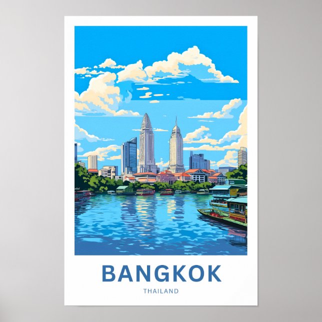 Bangkok Thailand Travel Print Poster (Framsidan)