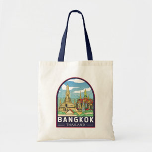 Bangkok Thailand Travel Retro Emblem Tygkasse