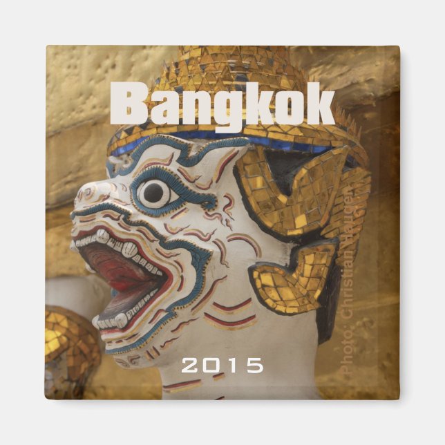 Bangkok Thailand Travel Souvenir Magnet (Framsidan)