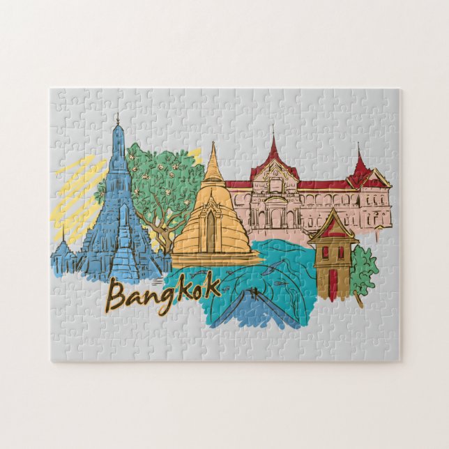 Bangkok Thailand Travel Temple Pussel (Horisontell)