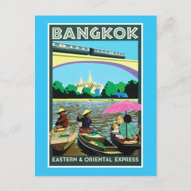 Bangkok, Thailand Vintage resor Print Vykort (Framsida)