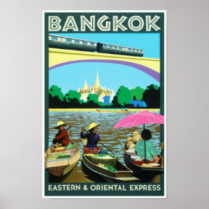 Bangkok Thailand vintage resortryck Poster
