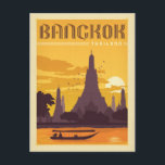 Bangkok, Thailand Vykort<br><div class="desc">Andersson Design Group är ett prisbelönt illustrations- och designföretag i Nashville på Tennessee. Grundaren Joel Andersson leder ett team av begåvade konstnärer att skapa originalverk som ser ut som vintagens klassiska reklamutskrifter från 1920-talet till 1960-talet.</div>
