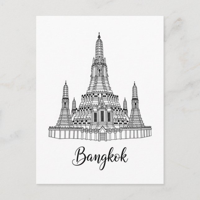 Bangkok Thailand Wat Arun Vykort (Framsida)