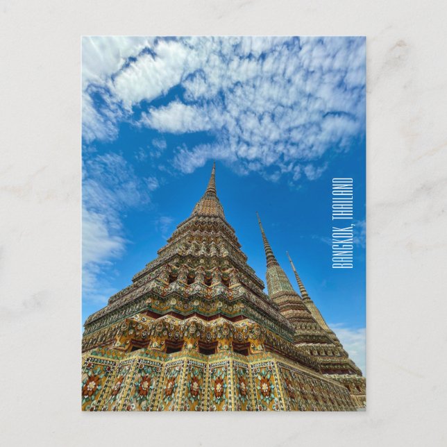 bangkok thailand wat pho vykort (Framsida)