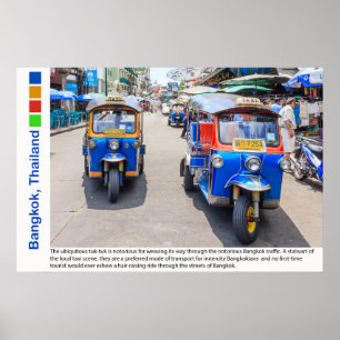 Bangkok, thailändska tuktukar poster