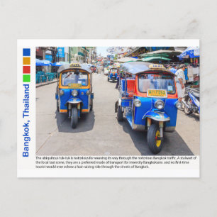 Bangkok, thailändska tuktukar vykort