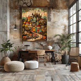 Bangkok: The Venice of the East - Whimsical Art Perfect Poster