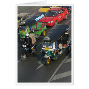 Bangkok Traffic ... Tuk Tuk Tävla Card Hälsningskort