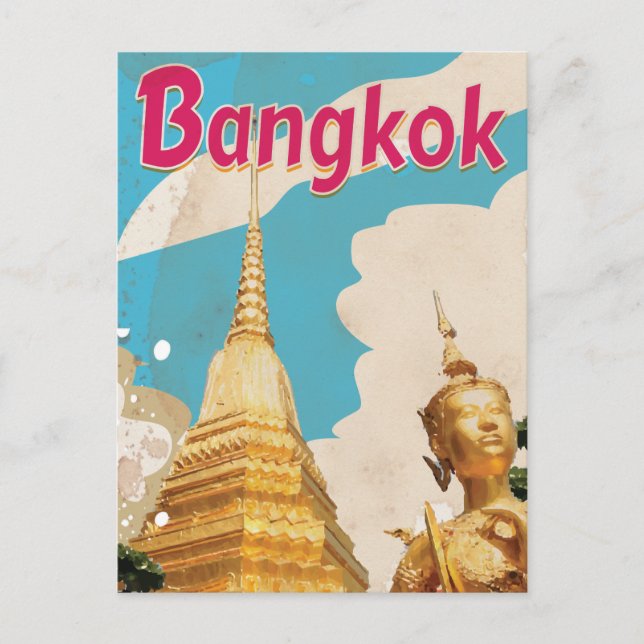 Bangkok Vintage Resa Poster Vykort (Framsida)