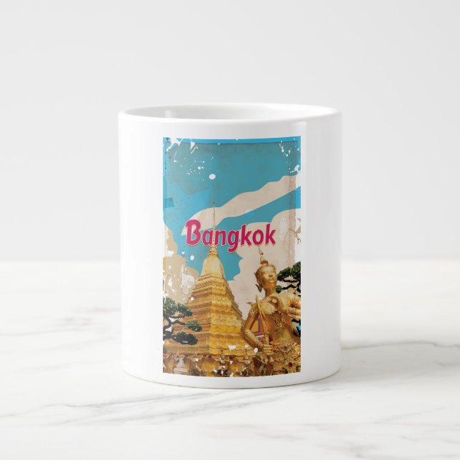 Bangkok Vintage Resemaffisch Jumbo Mugg (Framsidan)
