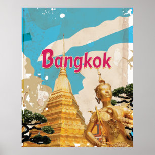 Bangkok vintage resoraffisch poster