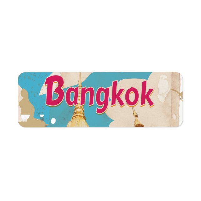 Bangkok Vintage Resoreraffisch Returadress Etikett (Framsidan)