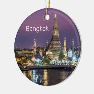 Bangkok Wat Arun Sunset BKK Thailand Souvenir Julgransprydnad Keramik